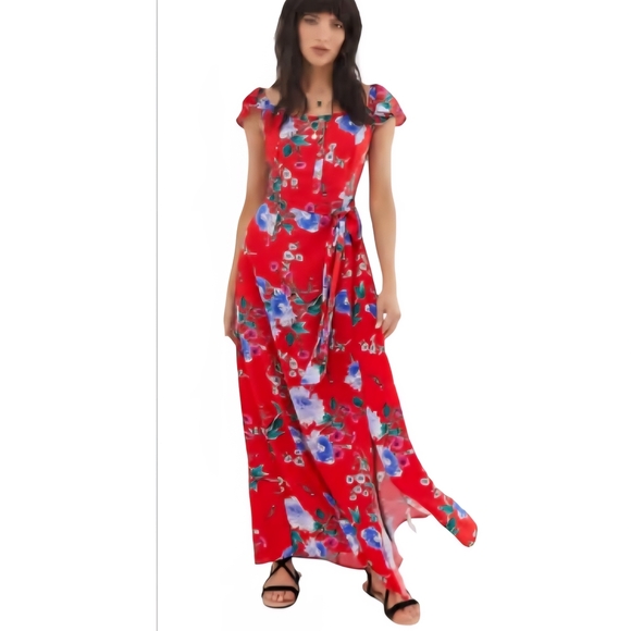 Band of Gypsies Dresses & Skirts - Band of Gypsies Red Floral Maxi Dress